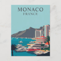 Monaco, Frankrijk Boat Dock Harbor Vintage