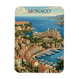 Monaco Franse Riviera Casino Uitzicht Vintage Magneet