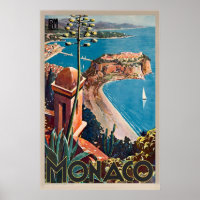 Monaco Franse Riviera Vintage Reisposter