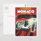 Monaco Grand Prix Automobile Briefkaart (Voorkant / Achterkant)