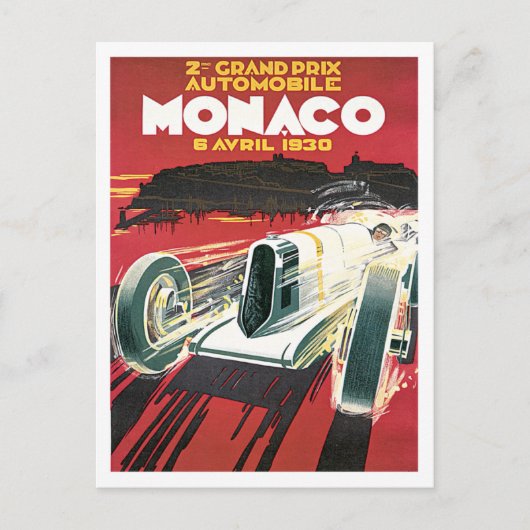 Monaco Grand Prix Automobile Briefkaart (Voorkant)