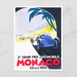 Monaco Grand Prix Briefkaart voor racewedstrijden