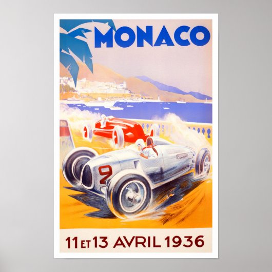 Monaco Grand Prix Poster voor racewedstrijden 193 (Voorkant)