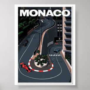 Monaco Grand Prix-raceposter – Vintage Motorsport Poster
