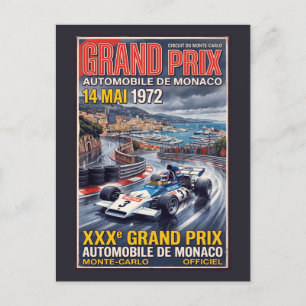 Monaco Grand Prix Retro Racen Briefkaart