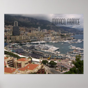 Monaco Harbour en Luxury Yachts French Riviera Poster