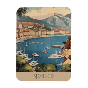 Monaco Haven Reis Scene Aanpasbare Tekst Magneet