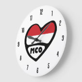 Monaco Landcode MCO Vlag Hart Grote Klok (Hoek)