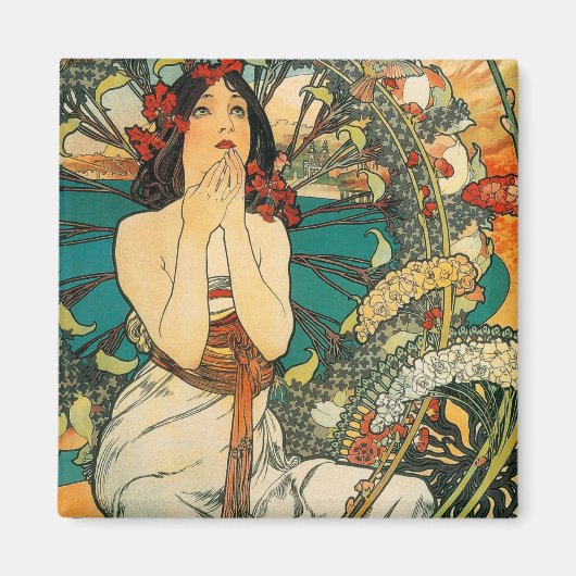 Monaco Monte Carlo Alphonse Mucha Magneet (Voorkant)