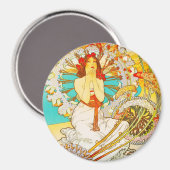 Monaco Monte-Carlo, Alphonse Mucha - Magnet (Recto/Verso)