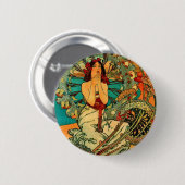 Monaco Monte Carlo Art Nouveau Ronde Button 5,7 Cm (Voorkant /achterkant)
