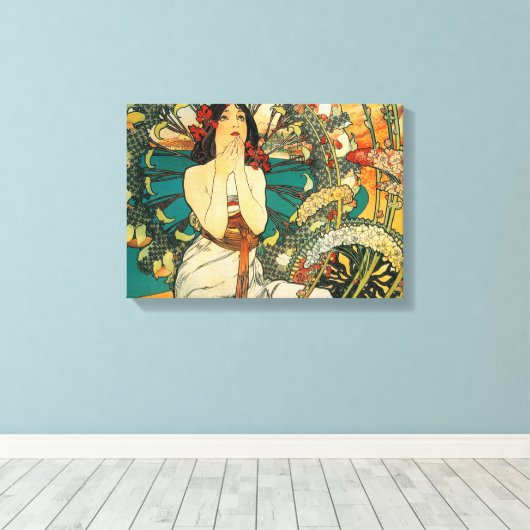Monaco Monte Carlo door Alphonse Mucha Canvas Afdruk (Insitu (Houten vloer))