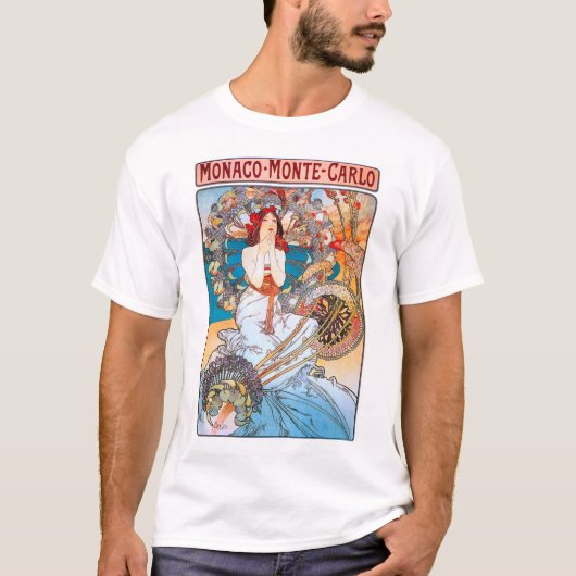 Monaco, Monte-Carlo, Mucha T-shirt (Voorkant)