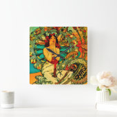 Monaco Monte Carlo Poster van Alphonse Mucha Vierkante Klok (Huis)