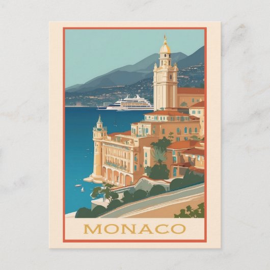 Monaco Monte Carlo Travel Briefkaart (Voorkant)
