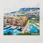 Monaco olieverf jachthaven briefkaart (Voorkant)