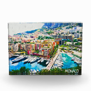 Monaco olieverf jachthaven fotoblokken