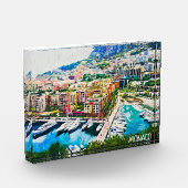 Monaco olieverf jachthaven fotoblokken (Links)