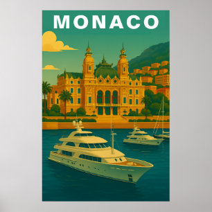 Monaco Oude Mediterrane Haven & Jacht Poster