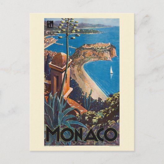 Monaco PLM  Post 1925 Poster Briefkaart (Voorkant)