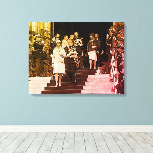  Monaco Prins Albert en Princess Grace Canvas Afdruk (Insitu (Houten vloer))