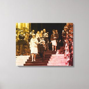  Monaco Prins Albert en Princess Grace Canvas Afdruk