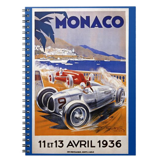 Monaco-reisposter, 1936 autorace notitieboek (Voorkant)