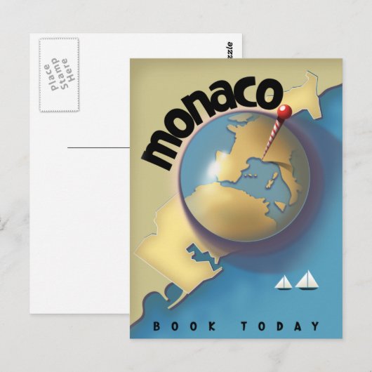 Monaco Reisposter  Briefkaart (Voorkant / Achterkant)