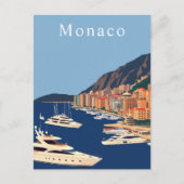 Monaco Retro Travel Art Briefkaart (Voorkant)