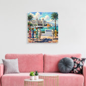 Monaco Riviera Elegantie Zee Canvas Afdruk (Insitu (Woonkamer))