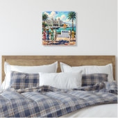 Monaco Riviera Elegantie Zee Canvas Afdruk (Insitu (Slaapkamer))