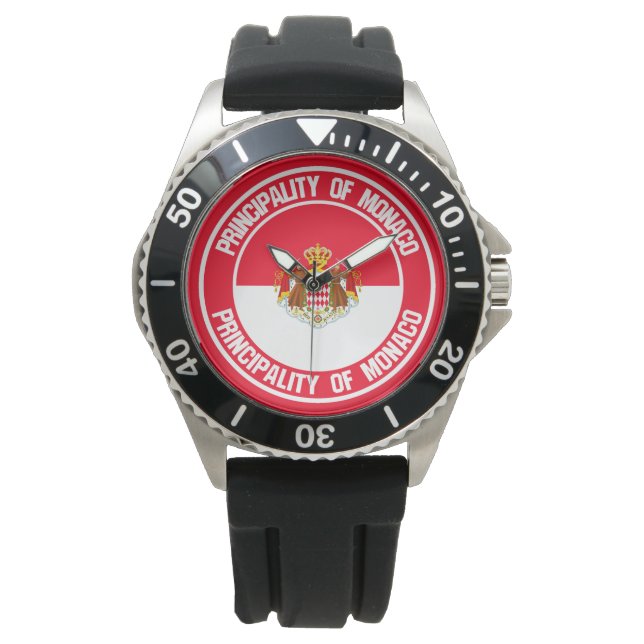 Monaco Round Emblem Horloge (Voorkant)