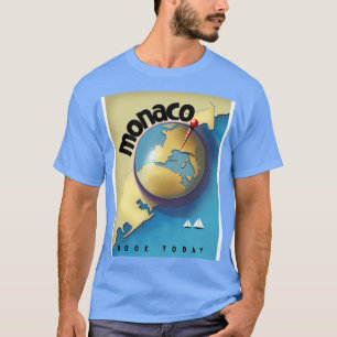 Monaco  stijl reisposter t-shirt
