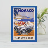 Monaco travel poster, 1936 auto race, (Staand voorkant)