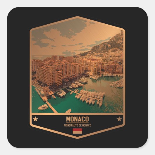 Monaco Vierkante Sticker (Voorkant)
