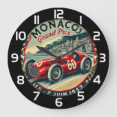 Monaco Vintage Racing Poster Grote Klok (Voorkant)