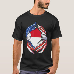 Monaco vlag Amerikaanse trots op mijn Monaco erfgo T-shirt