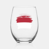 Monaco vlag wijnglas zonder voet (Voorkant)