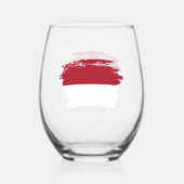 Monaco vlag wijnglas zonder voet (Achterkant)