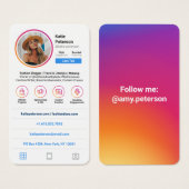 Monagram: witte trendy sociale media foto visitekaartje (Voorkant /achterkant)