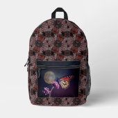 Monarch and Moon Purple Orange Abstract Bedrukte Rugzak (Voorkant)