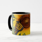 Monarch Butterfies on Sunflower Mok (Voorkant links)
