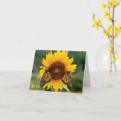 Monarch Butterfies op Zonnebloem Kaart (Gele Bloem)