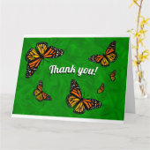 Monarch Butterflies BIG Hartelijk dank Kaart (Gele Bloem)