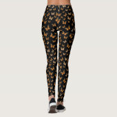 Monarch Butterflies Black Whimsical Patterned Leggings (Achterkant)