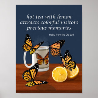 Monarch Butterflies en Tea Haiku Poster