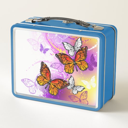 Monarch Butterflies op Paarse achtergrond (Achterkant)