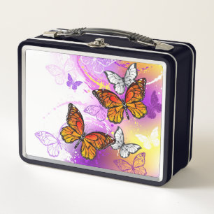 Monarch Butterflies op Paarse achtergrond