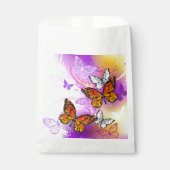 Monarch Butterflies op Paarse achtergrond Bedankzakje (Voorkant)