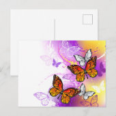 Monarch Butterflies op Paarse achtergrond Briefkaart (Voorkant / Achterkant)